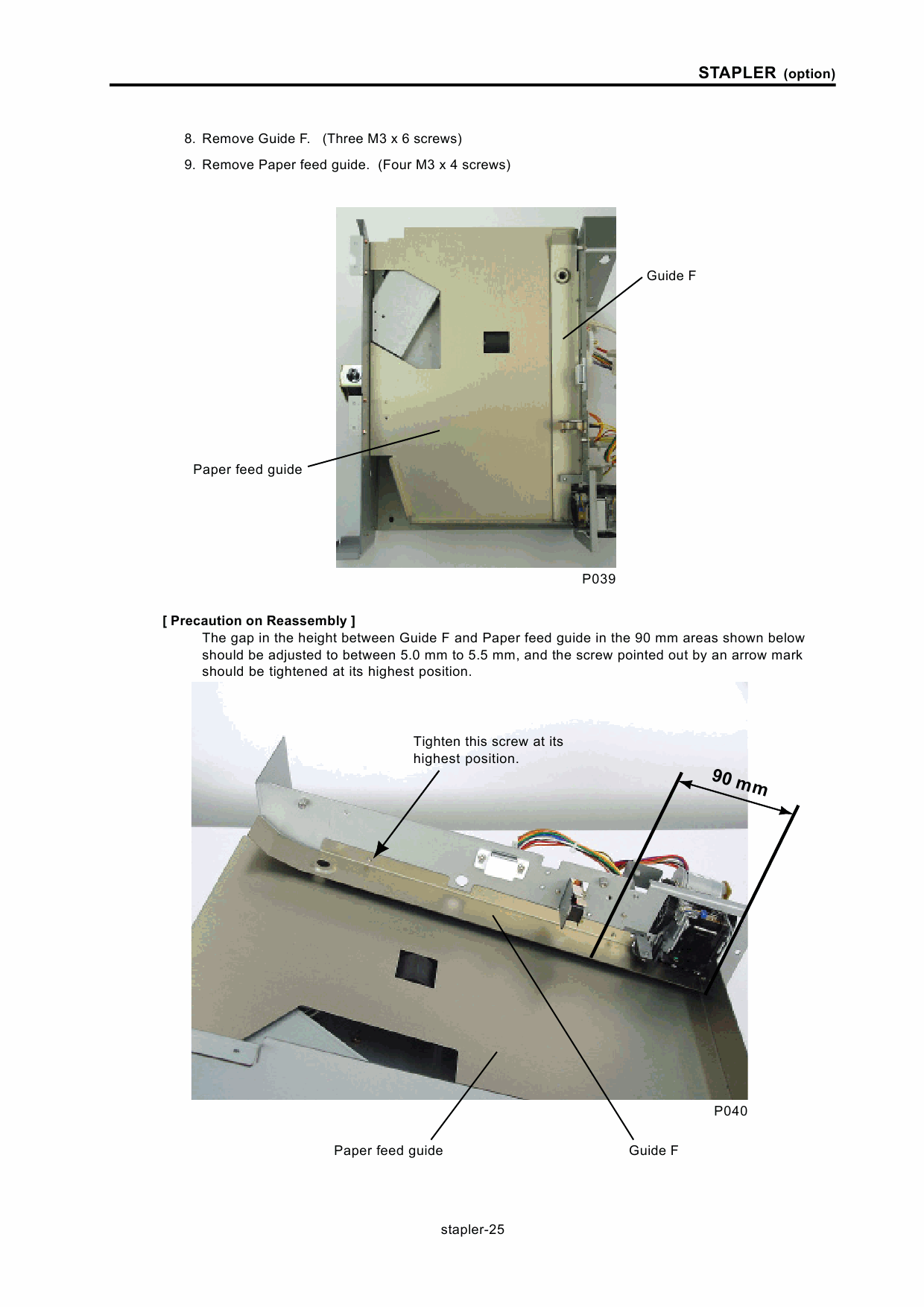 RISO TC 5100 Stapler-Option TECHNICAL Service Manual-3